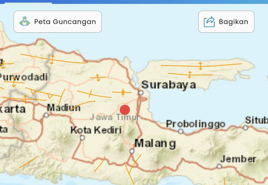 Gempa Mojokerto M 4,6 Dampak Sampai Surabaya